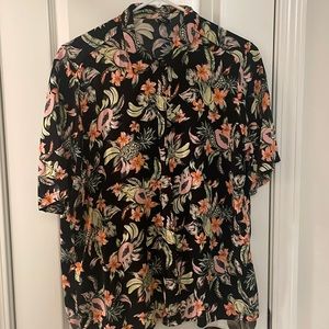 H&M floral button down shirt